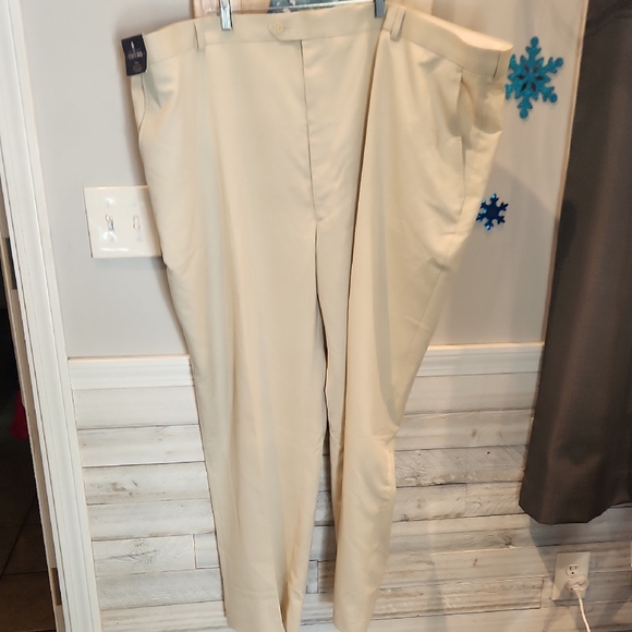 Stafford Other - NWT Stafford Travel Suit Separate Big & Tall Fit Men's Cream Dress Pants 56 X 32
